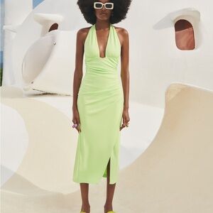 ZARA DRAPED HALTER DRESS